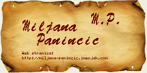 Miljana Paninčić vizit kartica